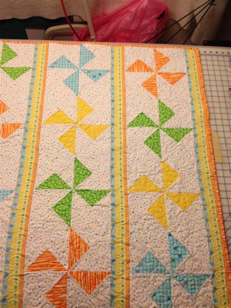 Colorful Pinwheel Baby Quilt