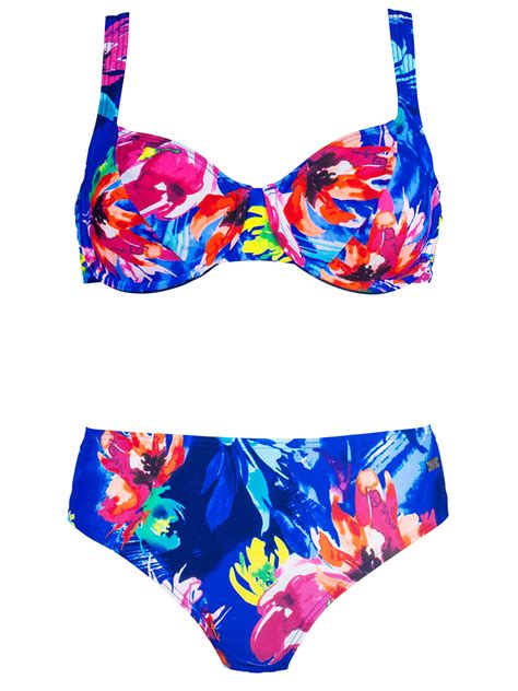 Naturana Naturana Blue Floral Print Underwired Bikini Set Size