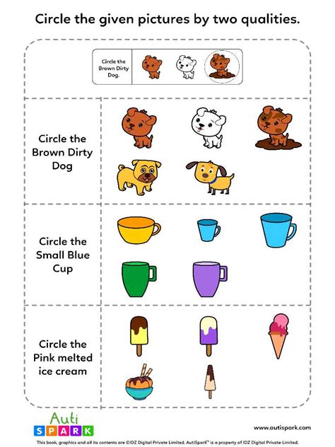 Identify Pictures By Two Qualities Fun Worksheet 1 Autispark