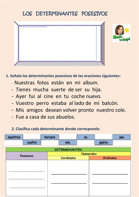 Determinantes Posesivos Y Numerales Ficha Interactiva Worksheets