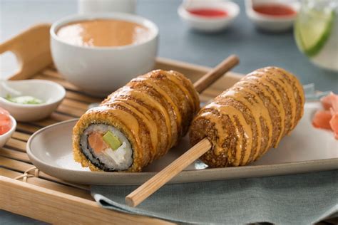 Deep Fried Sushi Roll On A Stick
