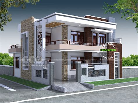 Modern Design For 2 Story House With 5 Bedrooms And Flat Roof Best