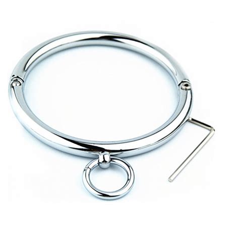 locking stainless steel slave collars neck ring bondage sm sex toy in adult games from beauty