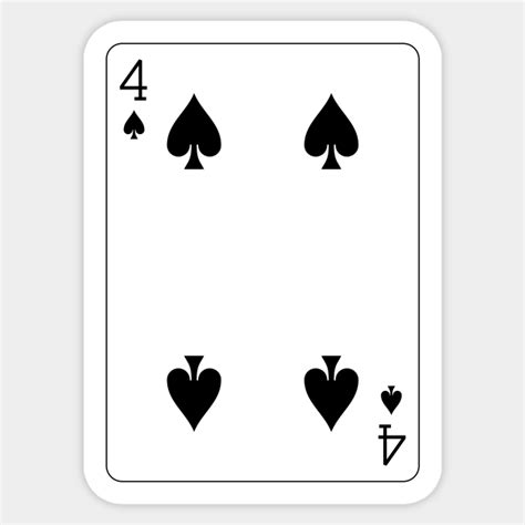 4 Of Spades Cards Sticker Teepublic