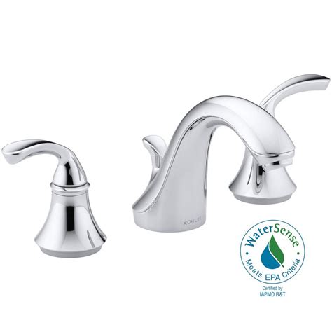 Kohler shower faucets are designed a little differently than many shower valves. KOHLER Forte 8 in. Widespread 2-Handle Low-Arc Bathroom Faucet in Polished Chrome with Sculpted ...