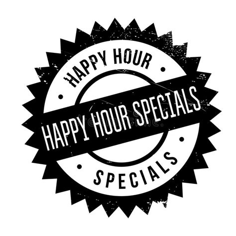 Happy Hour Specials Stamp Stock Vector Illustration Of Background