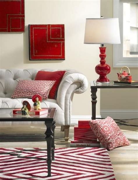 42 Sweet Living Room Decor Ideas With Red Color For