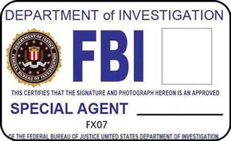 Dieser ausweis ist ein echter hingucker. Items similar to FBI id Badge Department of Investigation ...