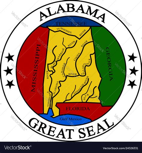 Coat Of Arms Of Alabama Usa Royalty Free Vector Image