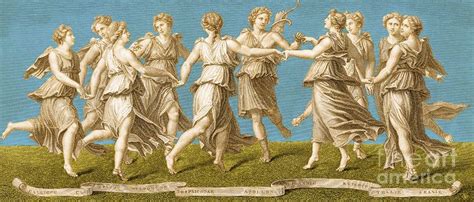 Dance Of Apollo With The Nine Muses By Photo Researchers Mythology