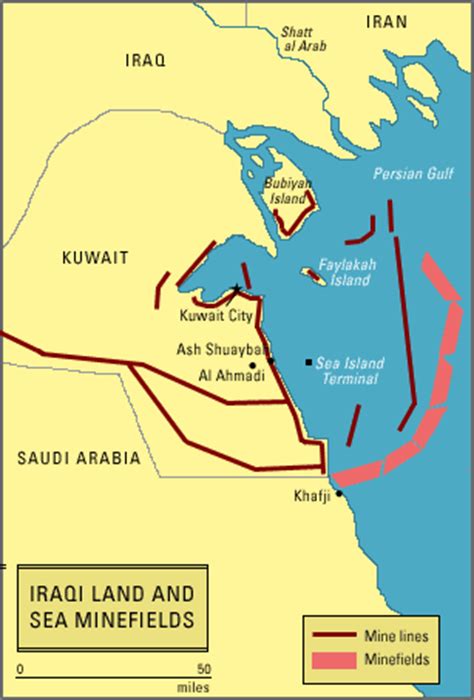 Maps Iraqi Minefields The Gulf War FRONTLINE PBS