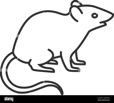 Mouse Linear Icon Thin Line Illustration Rat Contour Symbol Vector