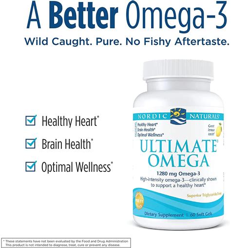 nordic naturals ultimate omega lemon flavor 1280 mg omega 3 60 soft gels high potency omega