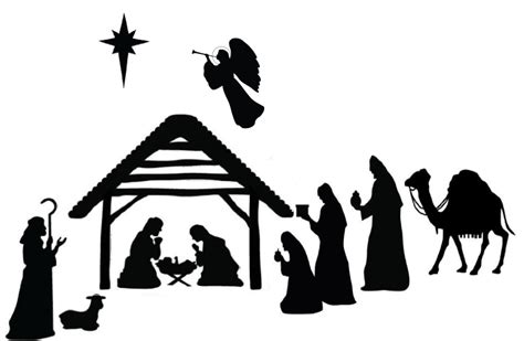 Printable Nativity Scene Silhouette Web Shipping All Sellers Nativity Scene Svg Nativity Svg