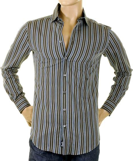 D G Dolce Gabbana Olive Striped Shirt Dgm At Amazon Mens