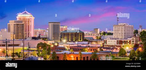 Montgomery Alabama Usa Downtown Skyline At Night Stock Photo Alamy