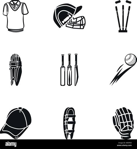 Cricket Sport Icon Set Simple Set Of 9 Cricket Sport Vector Icons For
