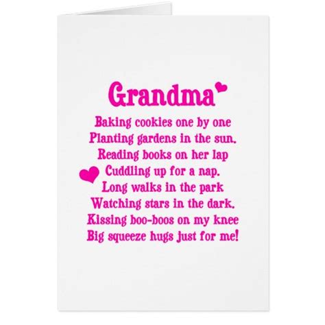 Grandmas Poem Greeting Cards Zazzle
