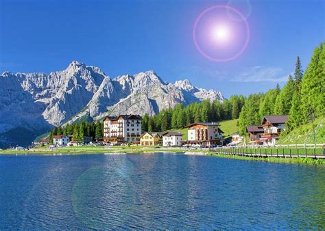 Beautiful Summer Landscape At Misurina Lake In Alps Of Italy Photograph
