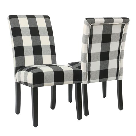 Modway gear modern farmhouse cross back solid 3. Black Buffalo Check Dining Chairs, Set of 2 | Kirklands ...