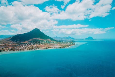Aerial View Of Mauritius With Mountains On Background Travel Concept