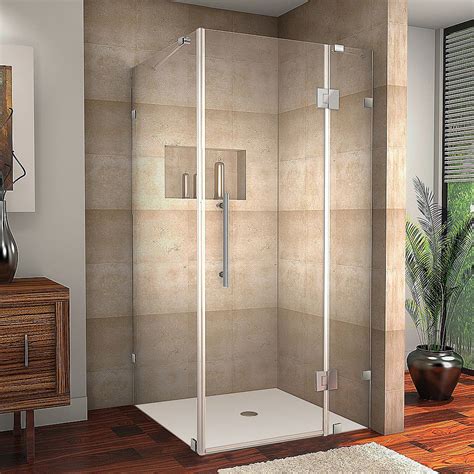 Aston Avalux 34 Inch X 36 Inch X 72 Inch Frameless Shower Stall In Chrome The Home Depot Canada