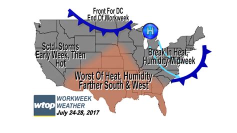 Workweek Weather Hot Start But Comfort Humidity Relief Coming Wtop News