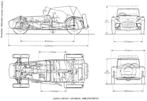 Lotus Seven Blueprint Landrover Defender Defender 90 Caterham Cars