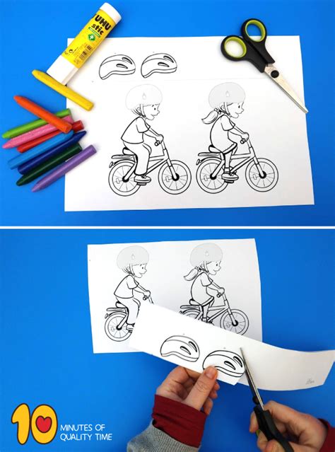 Bicycle Safety Cut & Paste Worksheet – 10 Minutes of Quality Time