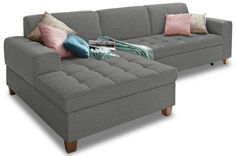 Kleines ecksofa sofa eckcouch couch mit schlaffunktion und. Ecksofa Corby rechts - mit Schlaffunktion - Grau | Sofas ...