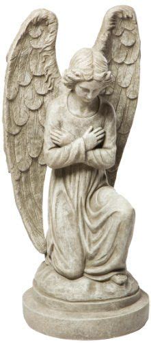 Alfresco Home Kneeling Angel Statuary Antique Granite Angel Statues