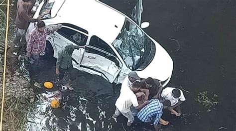 Hyderabad One Killed Two Injured After Car Falls Off Bridge After