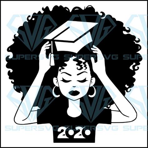 Black Woman Svg Graduation Svg Eps Dxf Pdf Png Silhouette File