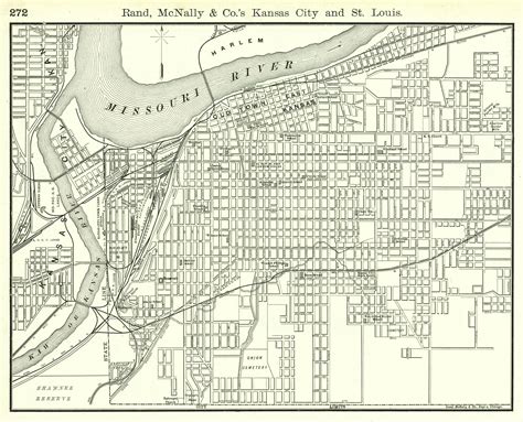 Kansas City Street Map 1889 Kansas City Downtown Kansas City Map