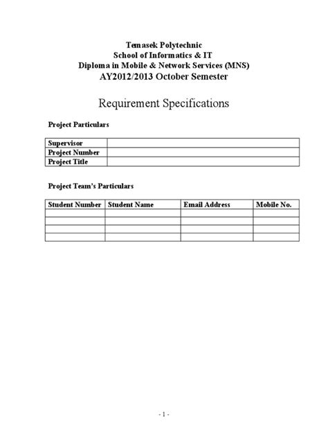 So basically i am looking for good templates for writing both technical and functional specs on a project or work request. Requirement Specifications Template | Specification ...