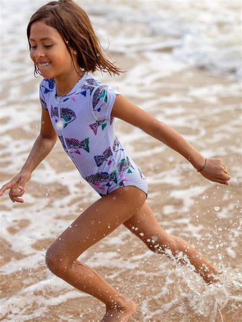 Rash Guard One Piece Swimsuit In 2021 Girls One Piece Swimsuit One