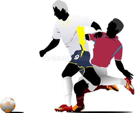 Soccer Players Vector Illustration Stock Vector Illustration Of