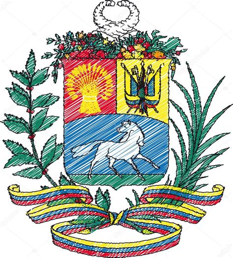 escudo de armas venezuela ilustración de vectores — vector de stock © aroas 9536850
