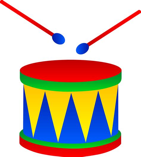 Marching Drum With Drumsticks Free Clip Art