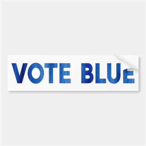 Vote Blue Bold Watercolor Text Political Bumper Sticker Zazzle
