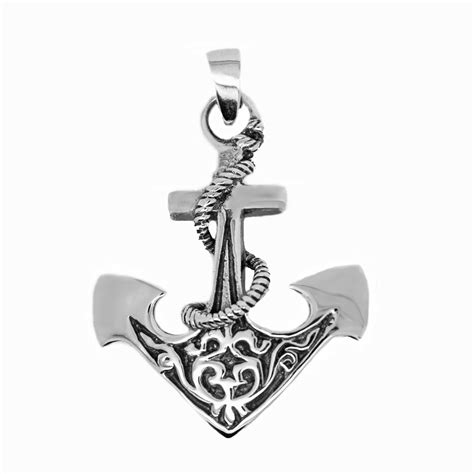 925 Solid Sterling Silver Anchor Large Pendant Precious Metal Without