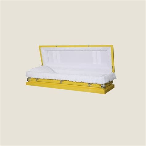 20 Gauge Non Gasketed Full Couch White Crepe Yellow Casket A Monument
