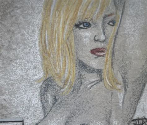 Original Female Nude Woman Figure Drawing Sketch Aceo Colored Pencil
