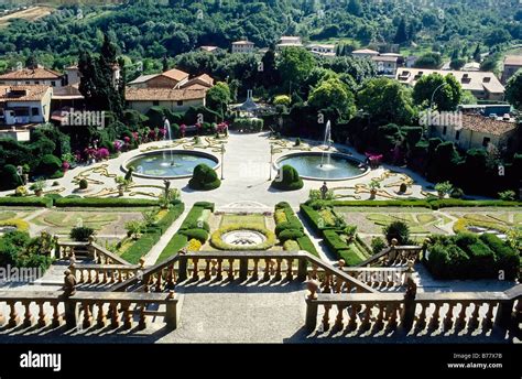 Villa Garzoni Baroque Style Garden View From The Stairs Collodi