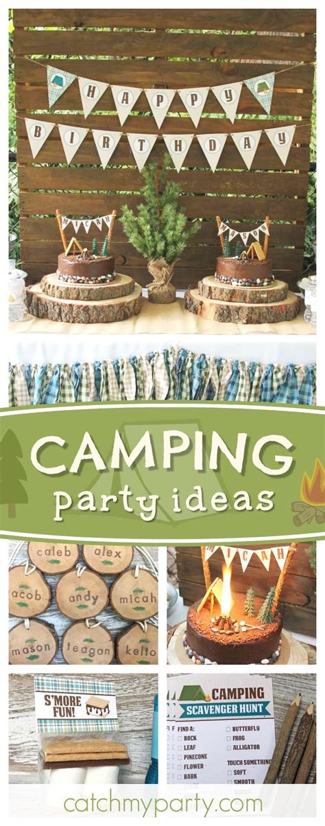 Camping Summer Camp Birthday Twins Campout Catch My Party