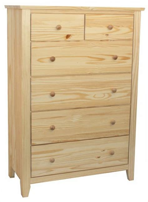 Pine 6 Drawer Chest Unfinished Furniture Of Wilmington