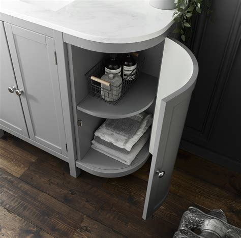Holborn Curved 900mm Traditional Floor Standing Vanity Unit Antique