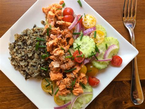 Salmon And Wild Rice Salad With Marinated Vegetables Culinary Concerto
