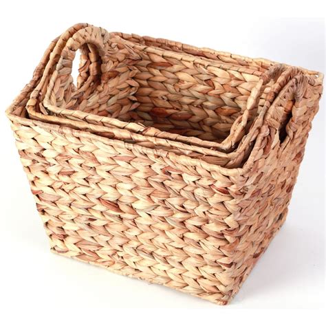 Vintiquewise 17 In W X 1125 In H Brown Water Hyacinth Square Wicker
