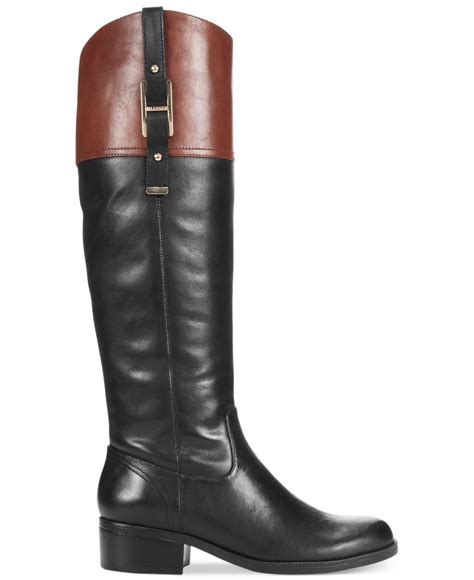 Lyst Tommy Hilfiger Women S Gibsy Wide Calf Riding Boots In Black